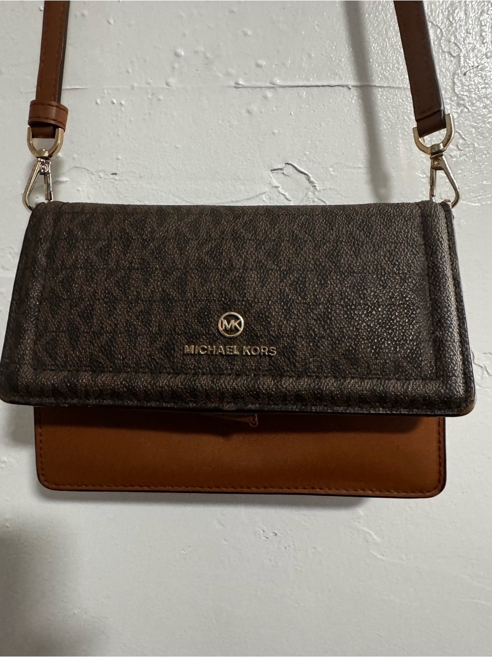 Michael Kors Brown and Dark Brown Signature Crossbody Bag